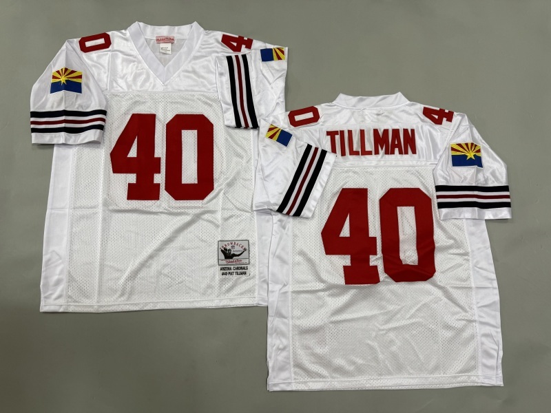 Men 2025 Arizona Cardinals #40 Tillman white Throwback Limited NFL Jersey style 001